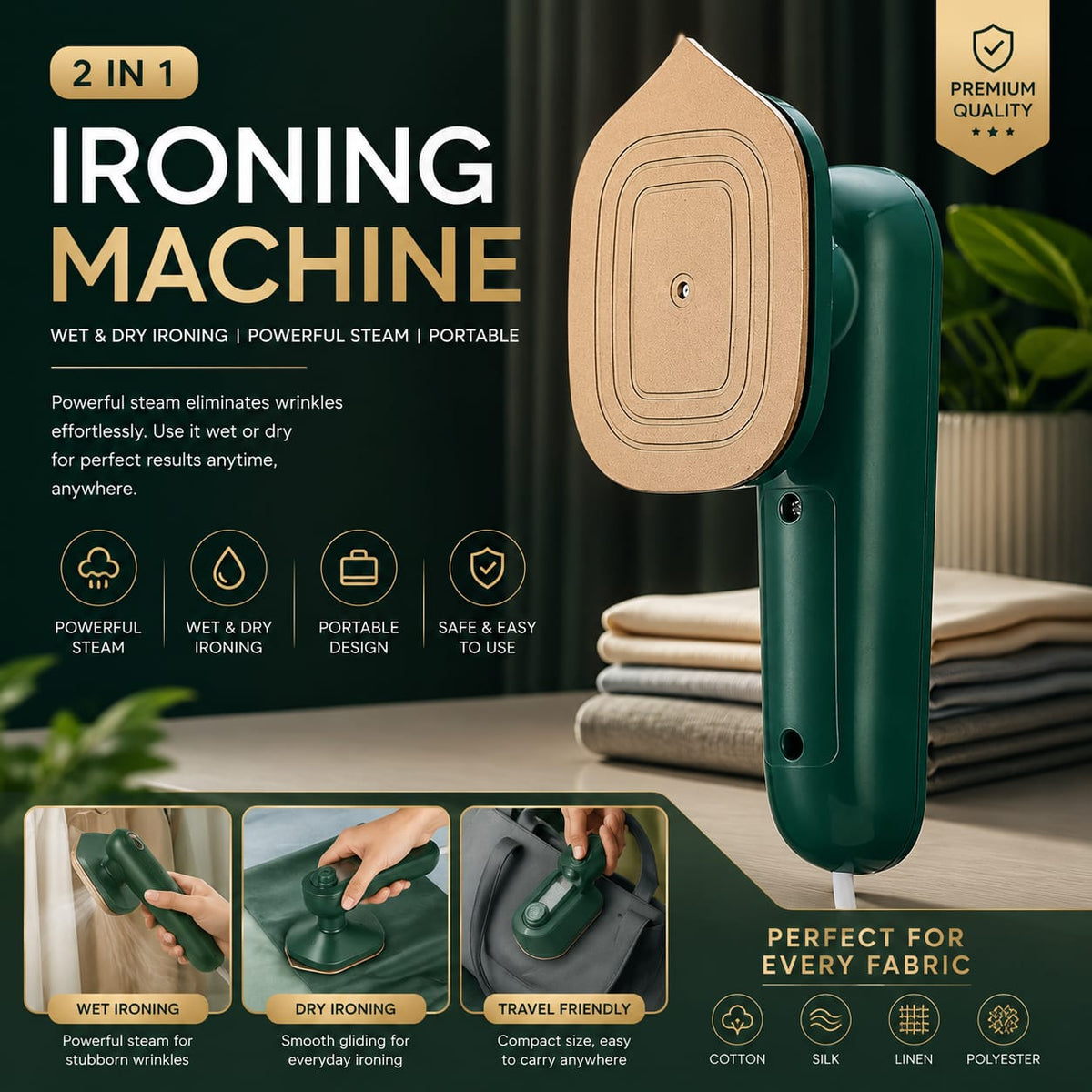 Professional Micro Steam Iron Handheld Household Portable Ironing Machine Garment Steamer
